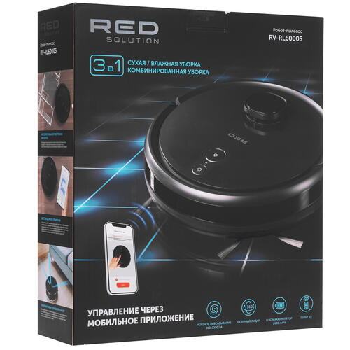 Купить Робот-пылесос RED SOLUTION RV-RL6000S черный  9983244. Характеристики, отзывы и цены в Донецке