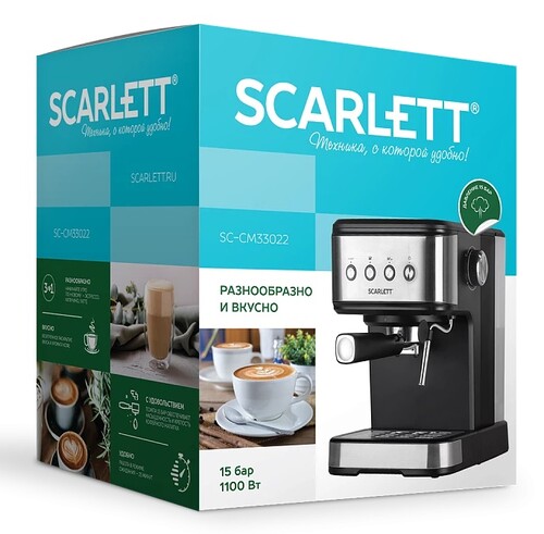 Купить Кофеварка рожковая Scarlett SC-CM33022 черный  9036451. Характеристики, отзывы и цены в Донецке