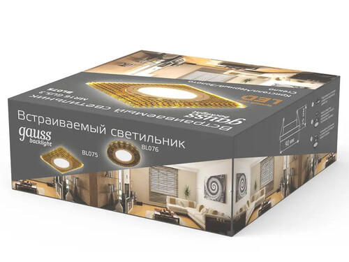 Купить Светильник потолочный Gauss BL075 золотистый/золотистый  9126808. Характеристики, отзывы и цены в Донецке