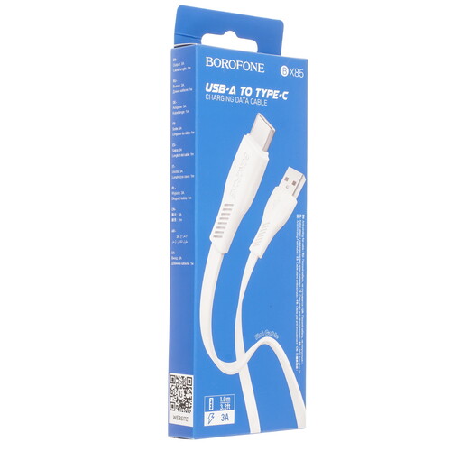 Купить Кабель плоский Borofone USB Type-C - USB 2.0 Type-A белый 1 м  9238058. Характеристики, отзывы и цены в Донецке