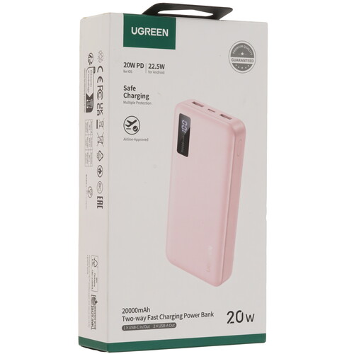 Купить Портативный аккумулятор Ugreen PB312 розовый  9286536. Характеристики, отзывы и цены в Донецке