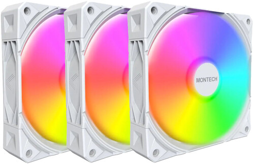 Купить Вентилятор Montech E28 ARGB [E28 ARGB (W) 3in1] белый  5633064. Характеристики, отзывы и цены в Донецке