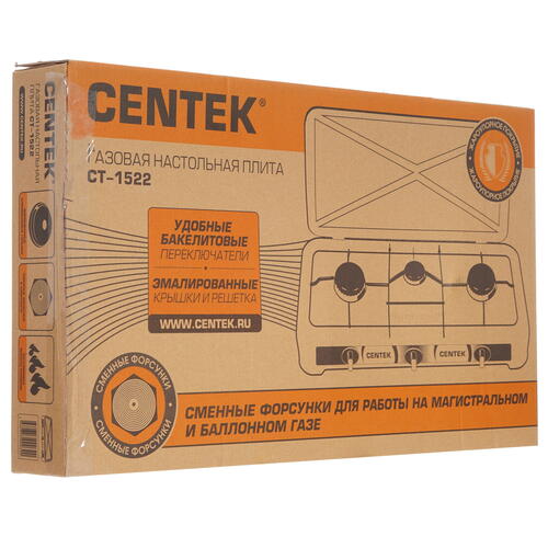 Купить Газовая плитка Centek CT-1522 белый  5339524. Характеристики, отзывы и цены в Донецке