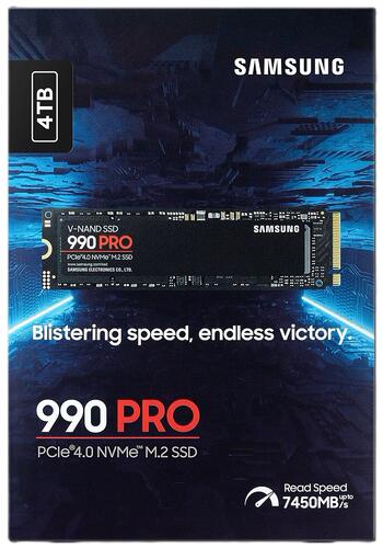 Купить 4000 ГБ M.2 NVMe накопитель Samsung 990 PRO  5452734. Характеристики, отзывы и цены в Донецке