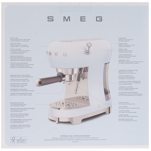 Купить Кофеварка рожковая Smeg ECF02CREU бежевый  5664253. Характеристики, отзывы и цены в Донецке