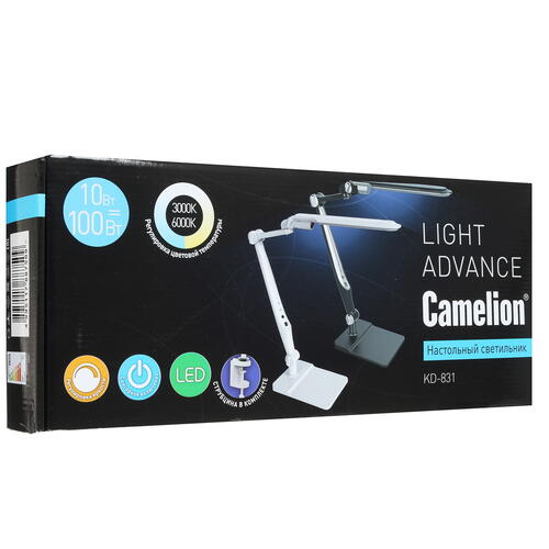 Купить Настольный светильник Camelion KD-831 C01 белый  1605448. Характеристики, отзывы и цены в Донецке