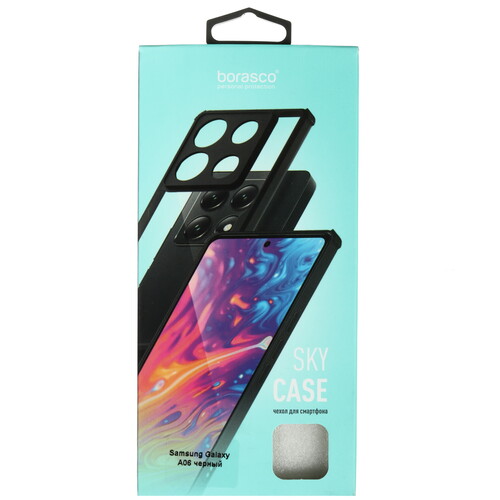 Купить Накладка  BoraSCO Sky Case для Samsung Galaxy A06 черный/прозрачный  5623598. Характеристики, отзывы и цены в Донецке