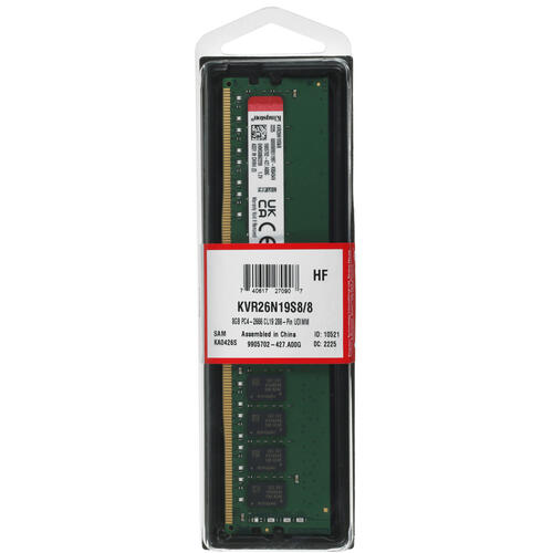 Купить Оперативная память Kingston ValueRAM [KVR26N19S8/8] 8 ГБ  5053257. Характеристики, отзывы и цены в Донецке
