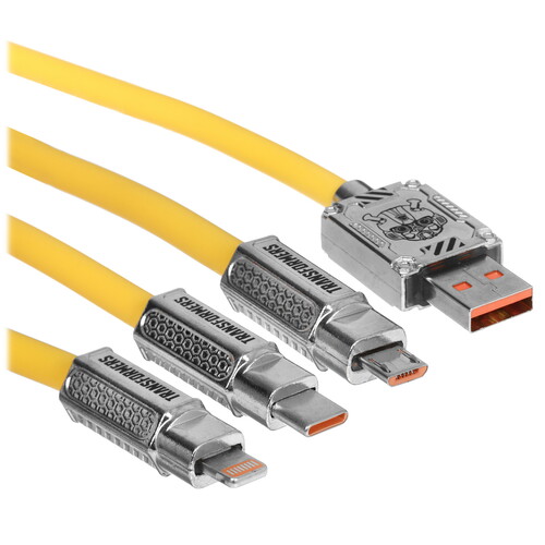 Купить Кабель круглый Transformers Lightning 8-pin, micro USB, USB Type-C - USB 2.0 Type-A желтый 1.2 м  9294340. Характеристики, отзывы и цены в Донецке