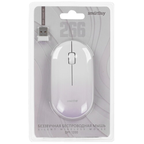Купить Мышь беспроводная Smartbuy 266AG [SBM-266AG-W] белый  9190261. Характеристики, отзывы и цены в Донецке