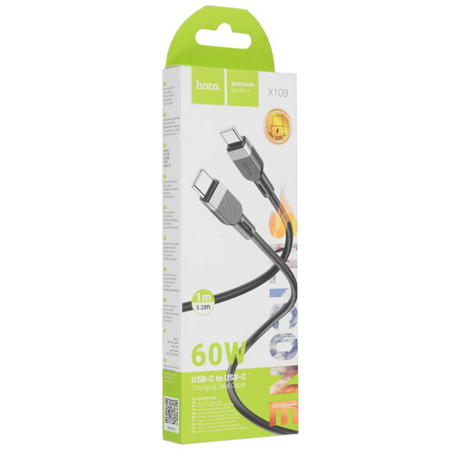 Купить Кабель круглый Hoco USB Type-C - USB Type-C черный 1 м  5603636. Характеристики, отзывы и цены в Донецке