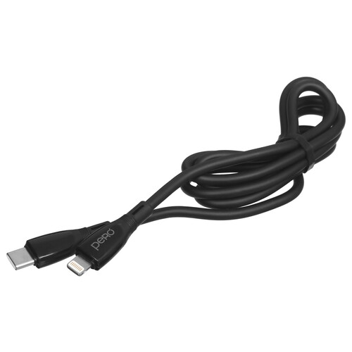 Купить Кабель круглый PERO Lightning 8-pin - USB Type-C черный 1 м  5474204. Характеристики, отзывы и цены в Донецке