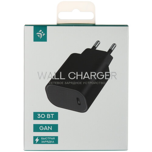 Купить Сетевое зарядное устройство DEXP GaN CB30C-1 черный  9156851. Характеристики, отзывы и цены в Донецке