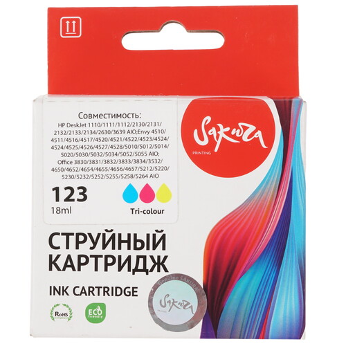 Купить Картридж Sakura №123 F6V16AE многоцветный  9985945. Характеристики, отзывы и цены в Донецке