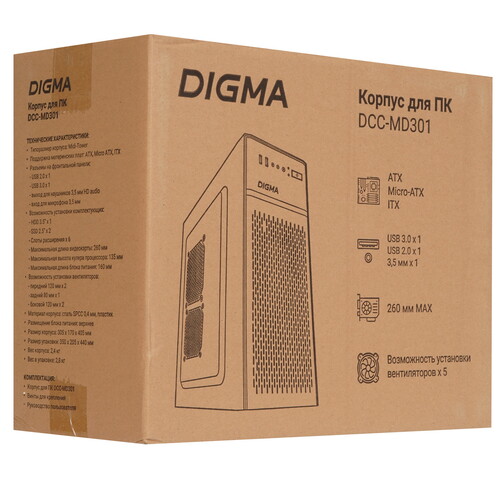 Купить Корпус Digma DCC-MD301  9211132. Характеристики, отзывы и цены в Донецке