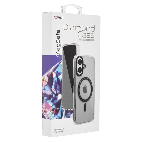 Купить Накладка  VLP Diamond Case для Apple iPhone 16 черный/прозрачный  5487059. Характеристики, отзывы и цены в Донецке