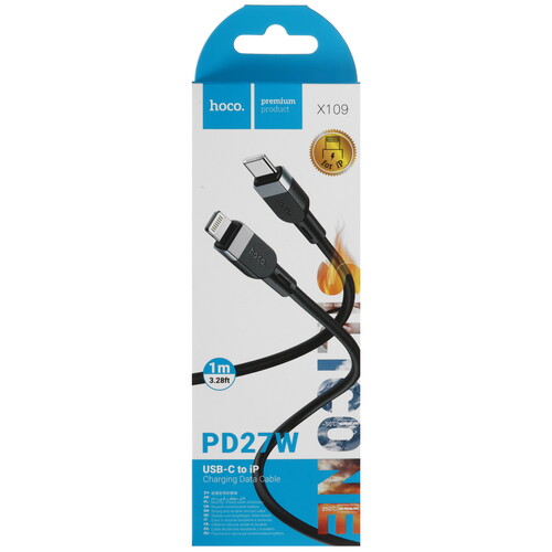 Купить Кабель круглый Hoco Lightning 8-pin - USB Type-C черный 1 м  5603632. Характеристики, отзывы и цены в Донецке