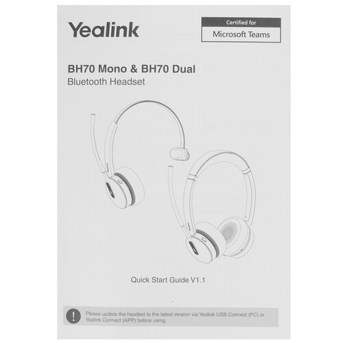 Купить Беспроводная моногарнитура Yealink BH70 Mono UC черный 2024  5486916. Характеристики, отзывы и цены в Донецке