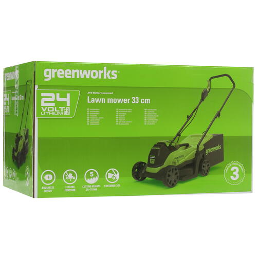 Купить Газонокосилка аккумуляторная GreenWorks GD24LM33K2 24V  5401214. Характеристики, отзывы и цены в Донецке