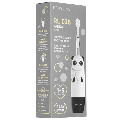 Купить Электрическая зубная щетка Revyline RL 025 Baby Panda черный  9081263. Характеристики, отзывы и цены в Донецке