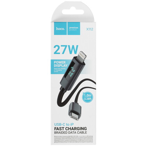 Купить Кабель круглый Hoco Lightning 8-pin - USB Type-C черный 1 м  5635331. Характеристики, отзывы и цены в Донецке