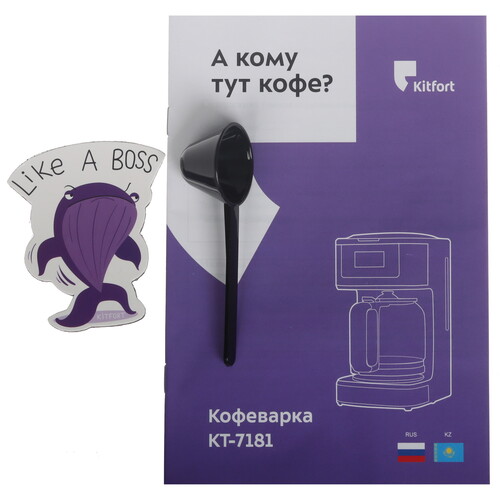 Купить Кофеварка капельная Kitfort КТ-7181 черный  9078357. Характеристики, отзывы и цены в Донецке