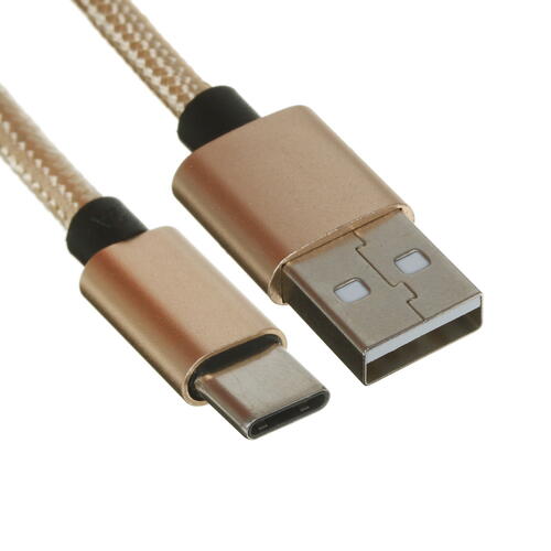 Купить Кабель круглый DEXP USB Type-C - USB 2.0 Type-A золотистый 1 м  4834173. Характеристики, отзывы и цены в Донецке