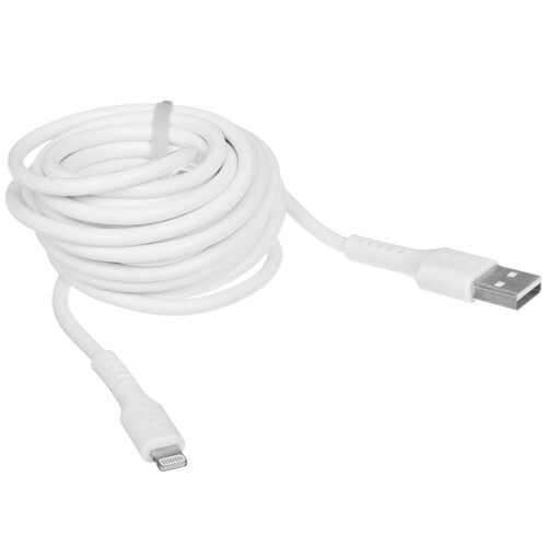 Купить Кабель круглый SBS Lightning 8-pin - USB 2.0 Type-A белый 3 м  5471860. Характеристики, отзывы и цены в Донецке