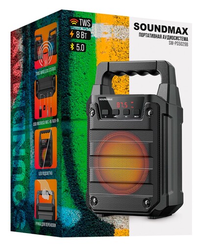Купить Портативная колонка Soundmax SM-PS5029B, черный  5466941. Характеристики, отзывы и цены в Донецке