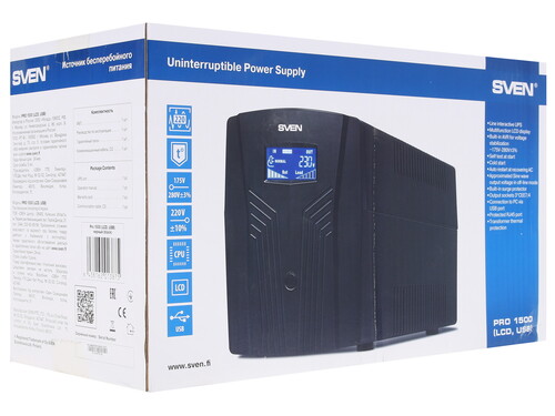 Купить ИБП SVEN Pro 1500  1094911. Характеристики, отзывы и цены в Донецке