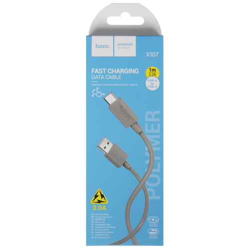 Купить Кабель круглый Hoco USB Type-C - USB 2.0 Type-A серый 1 м  5475025. Характеристики, отзывы и цены в Донецке