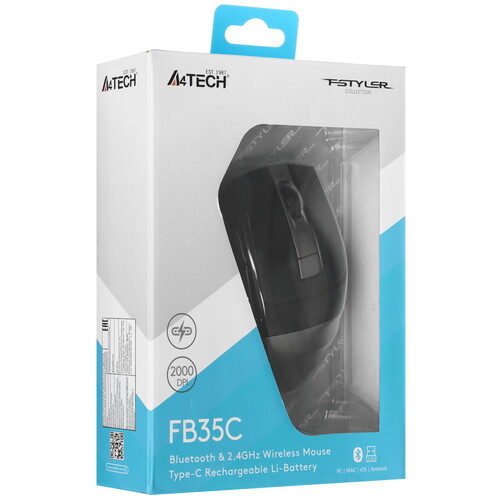 Купить Мышь беспроводная A4Tech Fstyler FB35C  черный  9280329. Характеристики, отзывы и цены в Донецке