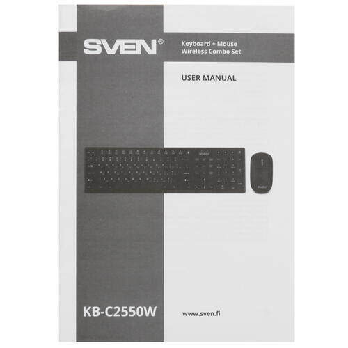 Купить Клавиатура+мышь беспроводная   SVEN KB-C2550W черный  9087983. Характеристики, отзывы и цены в Донецке