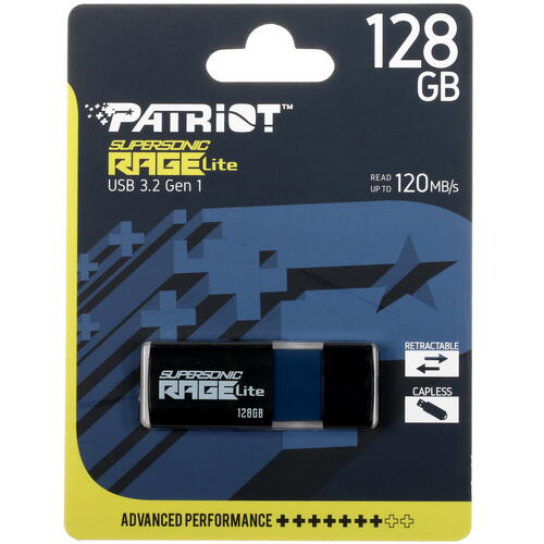 Купить Память USB Flash 128 ГБ Patriot Supersonic Rage Lite [PEF128GRLB32U]  5439085. Характеристики, отзывы и цены в Донецке