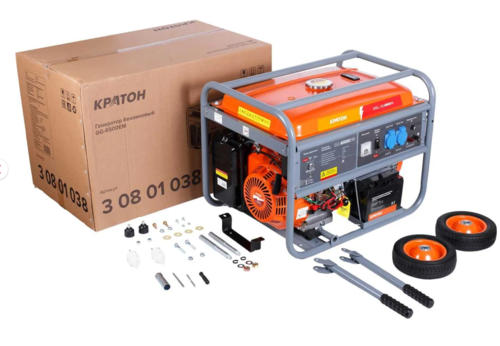 Купить Электрогенератор   бензиновый Кратон GG-6500EM  9126394. Характеристики, отзывы и цены в Донецке