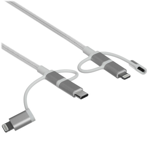 Купить Кабель круглый Ugreen Lightning 8-pin, micro USB, USB Type-C - USB 2.0 Type-A серебристый 1.5 м  9983421. Характеристики, отзывы и цены в Донецке