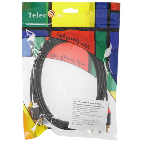 Купить Кабель   Telecom 3RCA - 3RCA черный  5602589. Характеристики, отзывы и цены в Донецке