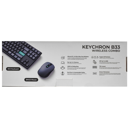 Купить Клавиатура+мышь беспроводная   Keychron B33 Keyboard and BM25 Mouse Wireless Combo черный  9307455. Характеристики, отзывы и цены в Донецке