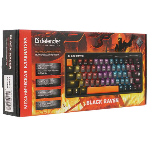 Купить Клавиатура  проводная Defender Black Raven GK-417  5413473. Характеристики, отзывы и цены в Донецке