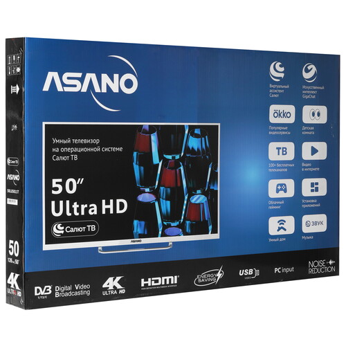 Купить 49.5" (126 см) Телевизор Asano 50LU5011T белый  9229064. Характеристики, отзывы и цены в Донецке