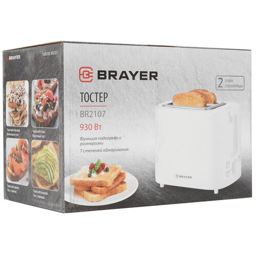 Купить Тостер BRAYER BR2107 белый  9905835. Характеристики, отзывы и цены в Донецке