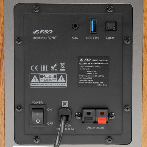Купить Колонки F&D R27BT коричневый  1657500. Характеристики, отзывы и цены в Донецке