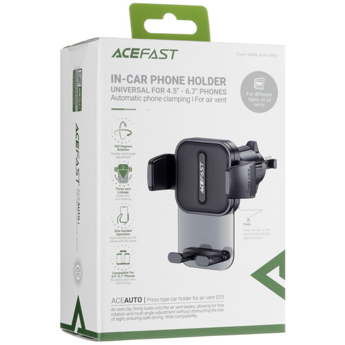 Купить Держатель автомобильный ACEFAST D25 черный  5463842. Характеристики, отзывы и цены в Донецке