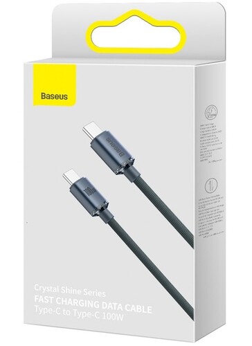 Купить Кабель круглый Baseus USB Type-C - USB Type-C черный 2 м  9167063. Характеристики, отзывы и цены в Донецке