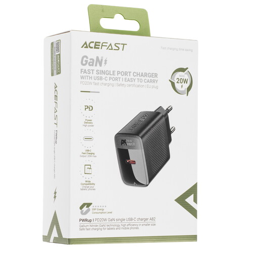 Купить Сетевое зарядное устройство ACEFAST A82 черный  9191239. Характеристики, отзывы и цены в Донецке