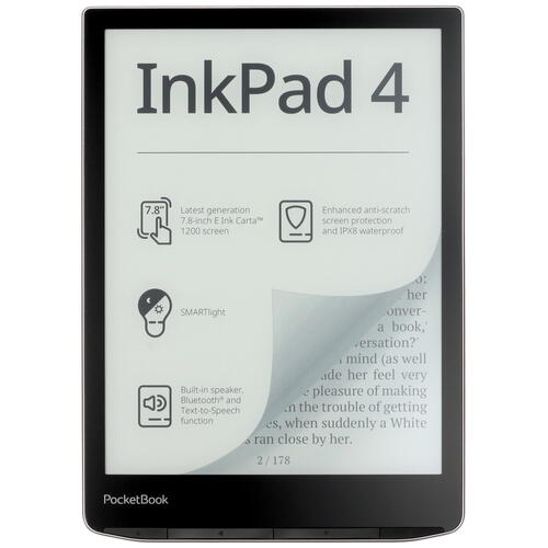 Купить 7.8" Электронная книга PocketBook InkPad 4 черный  5430450. Характеристики, отзывы и цены в Донецке