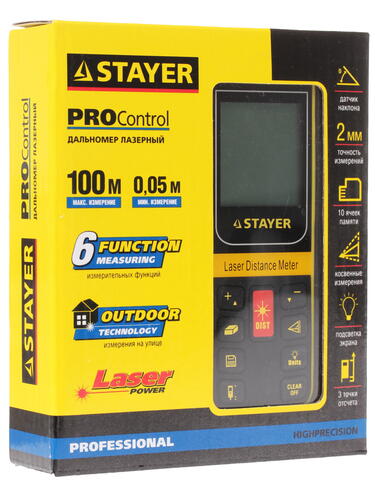 Купить Лазерный дальномер Stayer SDL-100  1065867. Характеристики, отзывы и цены в Донецке
