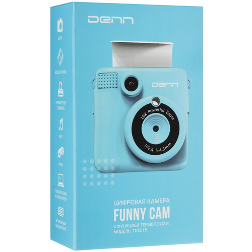 Купить Фотоаппарат моментальной печати Denn Funny Cam TDC015 (камера + 3 рулона)  5618670. Характеристики, отзывы и цены в Донецке