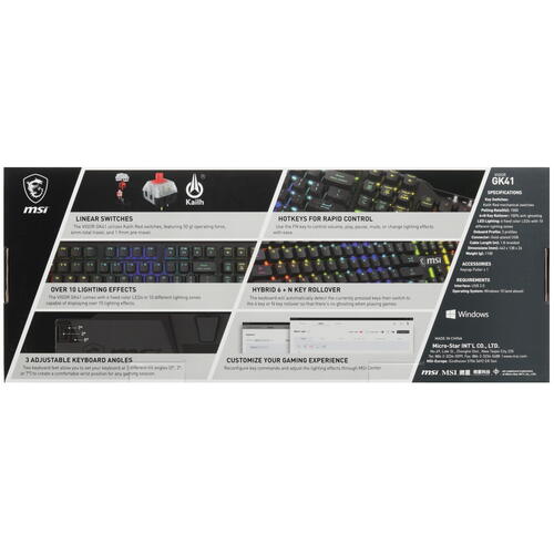 Купить Клавиатура  проводная MSI Vigor GK41  5438557. Характеристики, отзывы и цены в Донецке