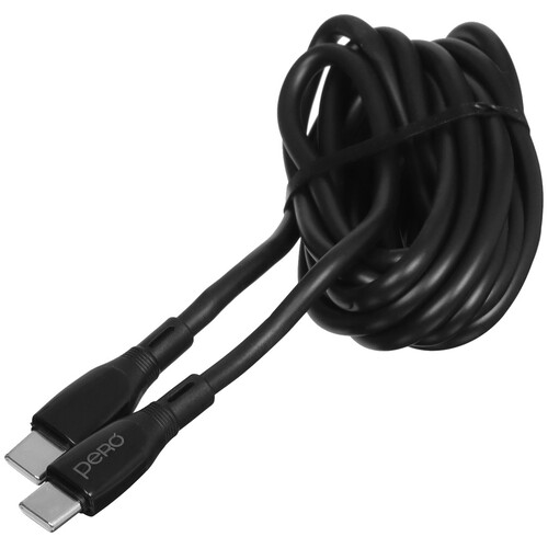 Купить Кабель круглый PERO USB Type-C - USB Type-C черный 2 м  5474212. Характеристики, отзывы и цены в Донецке